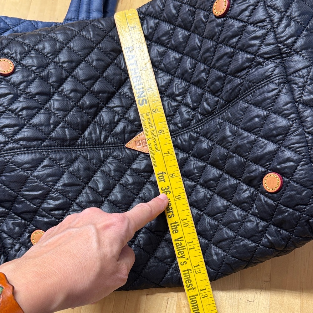 MZ Wallace Quilted Navy and Black Two-Tone Tote Bag - Picture 9 of 11